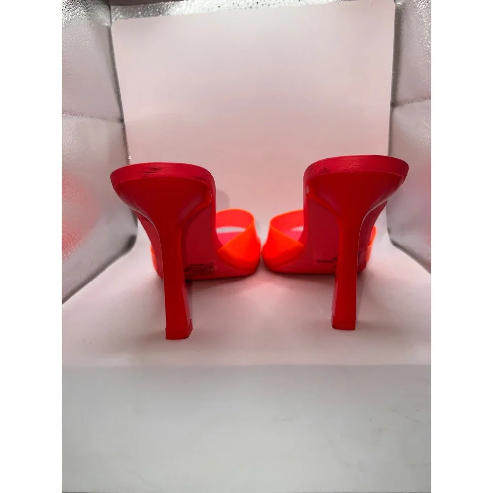 Wild Pair Luuna Slide‎ Neon Pink Dress Sandal Heels Size 8.5 Summer Club Wear